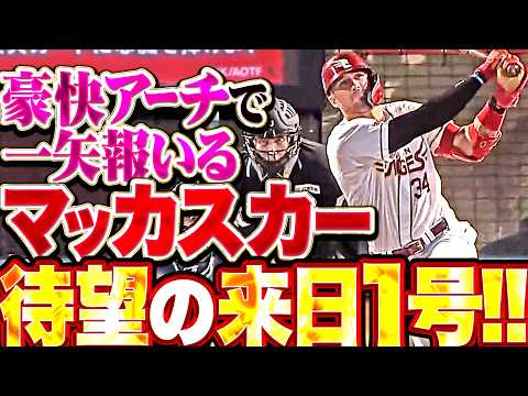 【待望の来日1号】マッカスカー『力強いスイングで左翼席へ!! 41打席目に飛び出した豪快アーチで一矢報いる!!』