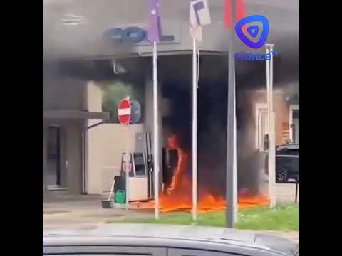 Un Joven Africano incendió una estación de servicio en Italia