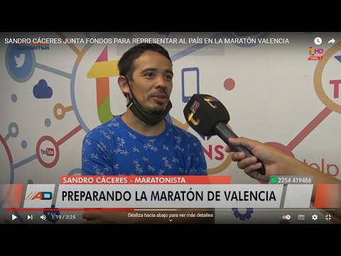 SANDRO CÁCERES JUNTA FONDOS PARA REPRESENTAR AL PAÍS EN LA MARATÓN DE VALENCIA