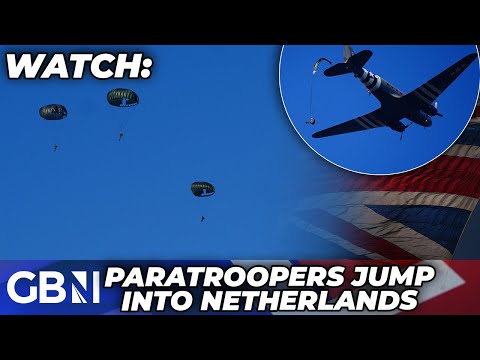 WATCH: Dramatic parachute jump in Arnhem as GB News honours 80 years since Operation Market Garden