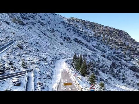 Imágenes de la carretera de acceso al puerto de Las Palomas en Grazalema