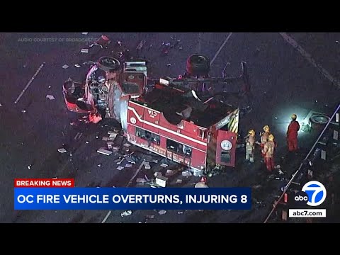 8 firefighters injured as OCFA truck crashes in Irvine