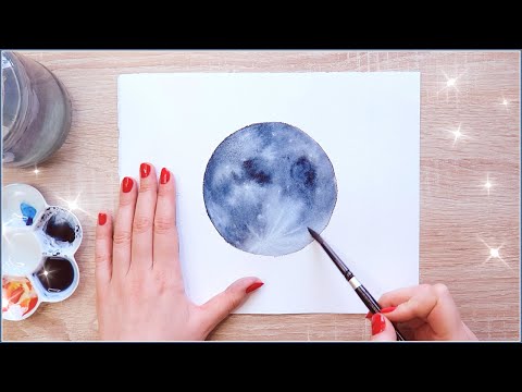 Paint With Me the Moon with Watercolors | How to deal with Perfectionism as an Artist