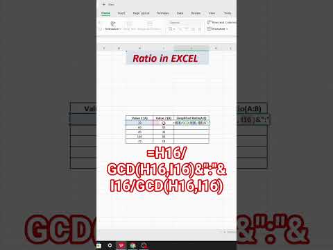 Simplify Ratio in Excel in Seconds! 🔥 | GCD Trick 💡