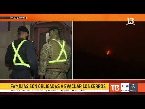 Incendio en Quilpué: familias son obligadas a dejar los cerros