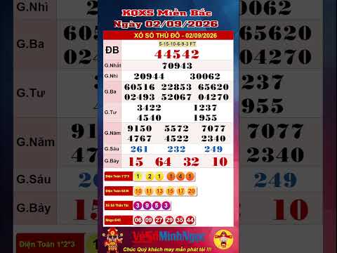 Xổ Số Miền Bắc, XSMB ngày 02/09/2026, Trực Tiếp <strong>KQXS</strong> , Xổ Số Bắc Ninh , <strong>KQXS</strong> Miền Bắc