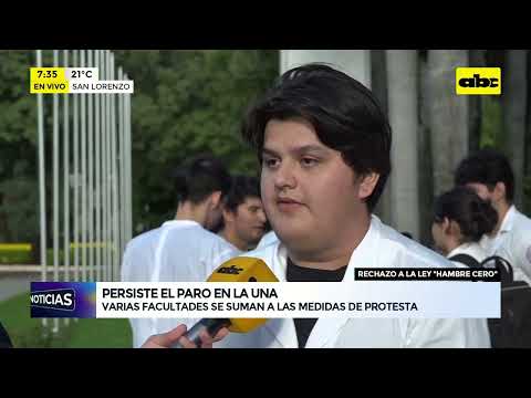 Estudiantes de Medicina de la UNA se suman a las medidas de protesta
