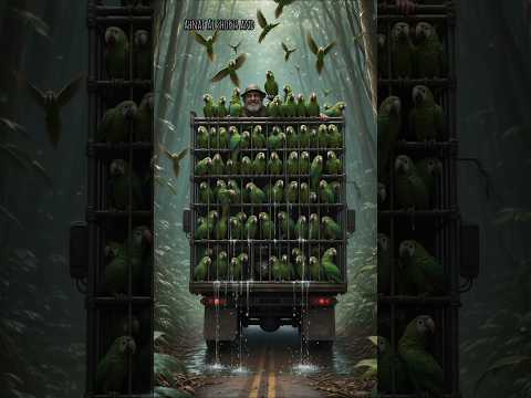 "The wicked hunters locked the parrots in cages to sell them."#shorts #short