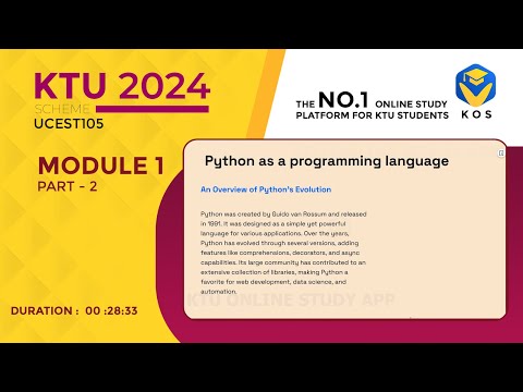 Algorithmic Thinking with Python | Module - 1 Part 2 | B.Tech. KTU 2024 Scheme |STUDY FREE | KOS APP