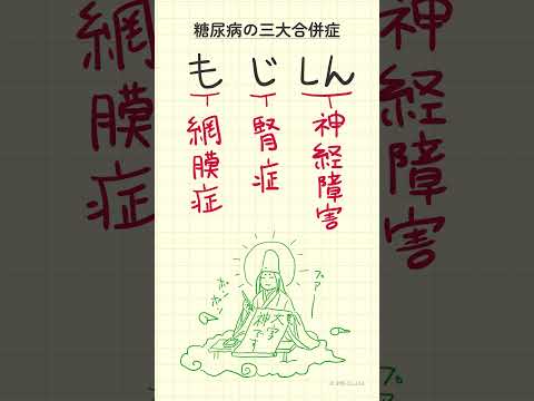 糖尿病の三大合併症の語呂合わせ~20秒で国試対策~