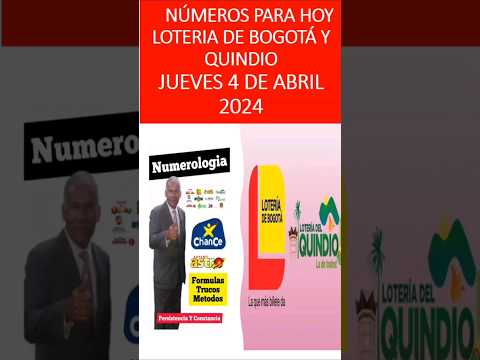 Shorts NÚMEROS PARA HOY LOTERIA DEL BOGOTA Y QUINDIO JUEVES 4 DE ABRIL 2024 #noticias #chance