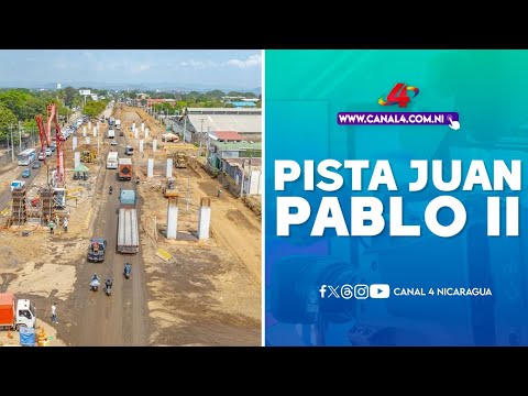 Autoridades de la Alcaldía de Managua constatan avance de construcción en Pista Juan Pablo II