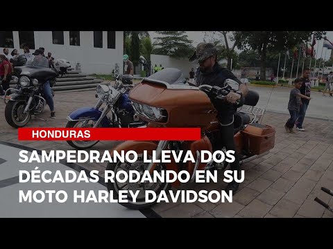 Sampedrano lleva dos décadas rodando en su moto Harley Davidson