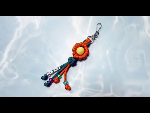 Name tag flower keychain