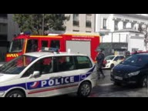 Scene of knife attack in Paris that wounded 2 people