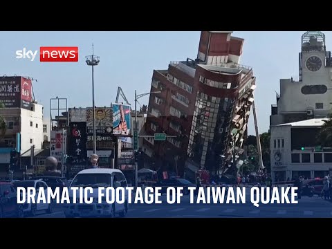 Taiwan earthquake: Swaying swimming pools and wonky buildings captured on video