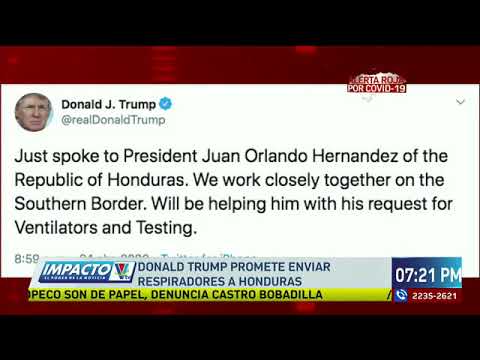 Donald Trump promete enviar respiradores a Honduras