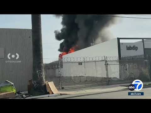 5 firefighters hospitalized after fire breaks out at illegal cannabis operation in DTLA