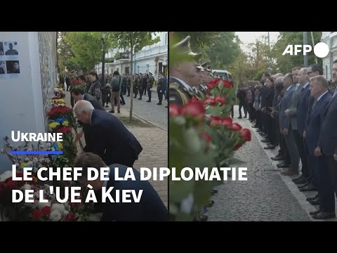 Ukraine: le chef de la diplomatie Borrell dépose des fleurs au pied du mur des héros | AFP Images