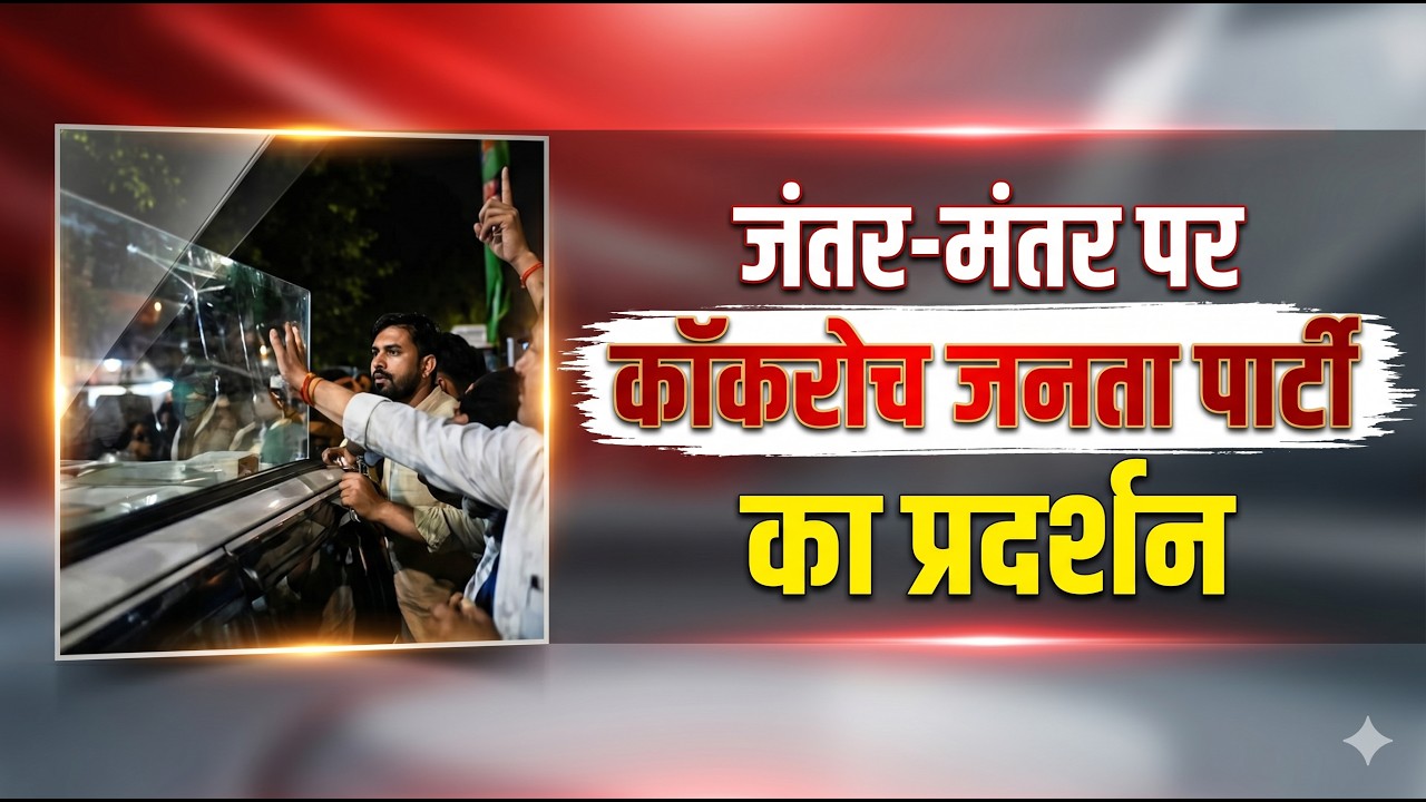 जंतर-मंतर पर कॉकरोच जनता पार्टी का प्रदर्शन NEET पेपर लीक और छात्रों की आत्महत्याओं को लेकर