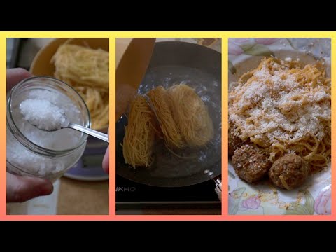 Pasta veloce: tagliolini al ragù alla bolognese e polpette pronta in 15 minuti #shorts