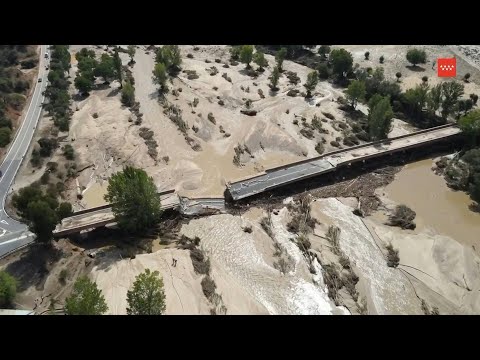 Espagne: vues aériennes de ponts détruits par des pluies torrentielles | AFP Images