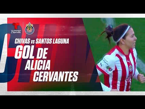 Goal Alicia Cervantes - Chivas Femenil vs Santos 1-0 | Telemundo Deportes