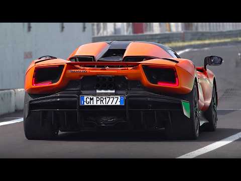The 7.0L Quad-Turbo V12 powered Giamaro Krafla Prototype engine Sound & first Shakedown on track!