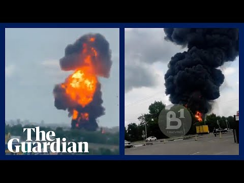 Footage appears to shows oil depot on fire in Russia's Voronezh