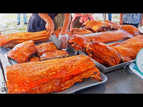 Sold out 3 Roasted Pigs in 1 hours！Crispy Roasted Pork Cutting Skills / 最熱門燒肉！1小時賣光3隻烤豬, 脆皮燒肉切割技