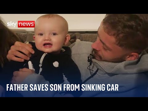 Storm Bert: Father rescues son from sinking car as floods wreak havoc