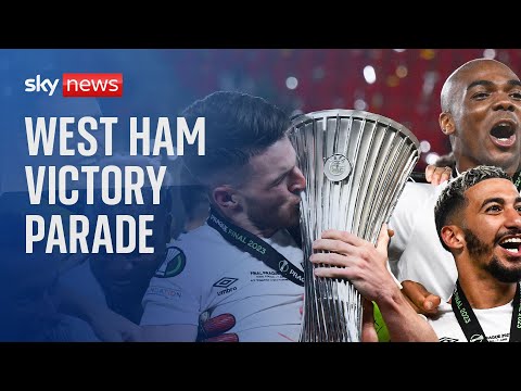 West Ham United victory parade in East London
