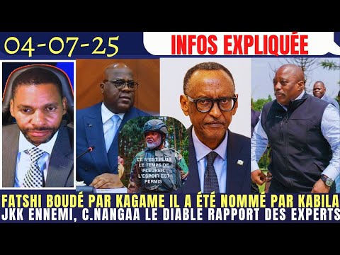 FATSHI BOUDÉ PAR KAGAME IL N'A JAMAIS ÉTÉ ÉLU JKK-COR.NANGAA LE DIABLE DU CONGO RAPPORT DES EXPERTS