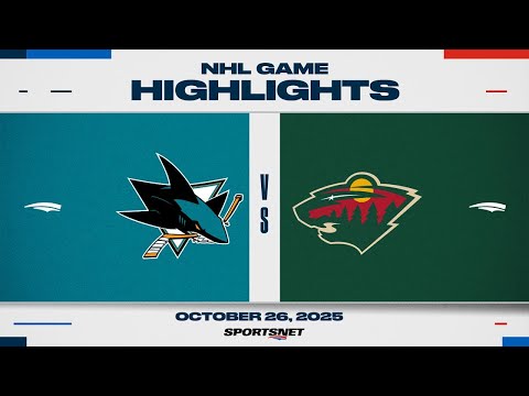 NHL Highlights | Sharks vs. Wild - October 26, 2025