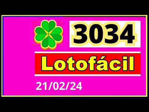 LotoFacil 3034 - Resultado da Lotofacil Concurso 3034