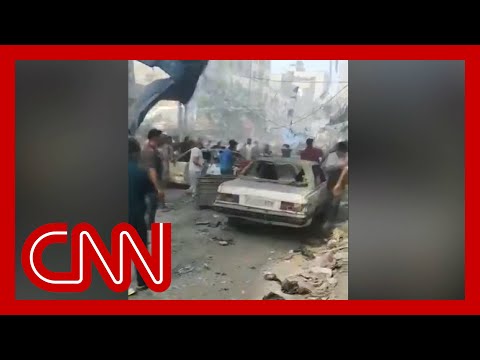 Graphic video shows chaos at Gaza refugee camp after Israeli airstrike