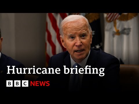 US President Joe Biden and Vice-President Kamala Harris receive Hurricane Milton briefing | BBC News