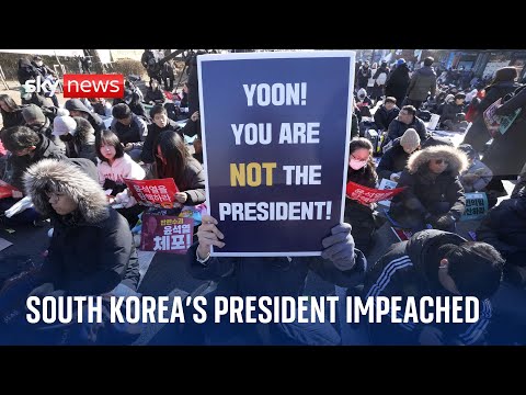 Celebrations in South Korea after parliament votes to impeach president Yoon