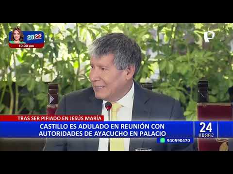 Pedro Castillo es adulado en reunión con autoridades de Ayacucho en Palacio