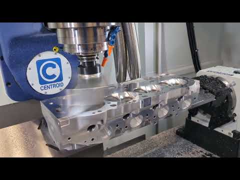 Centroid CNC Fly cutting a Cylinder Head #shorts