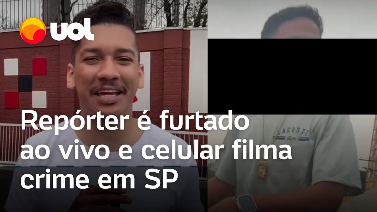 Repórter é furtado ao vivo e celular filma ação de criminosos em SP; vídeo mostra momento