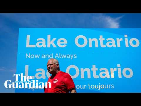 Ontario premier unveils Lake Ontario sign in response to Trump’s ‘Lake America’ order