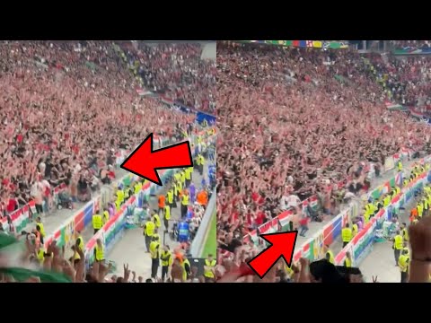 Insane limbs from Hungary fans for their side last second winner to knock Scotland out of the Euros!