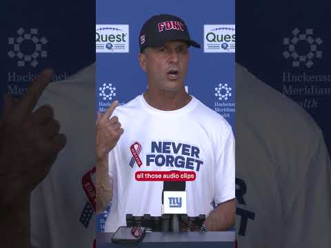 "It's a story of heroes" -Coach Harbaugh on honoring 9/11 #football #giants #shorts #neverforget