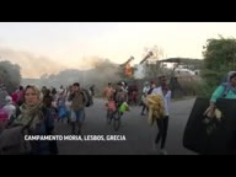 Nuevo incendio en campamento de refugiados en Grecia