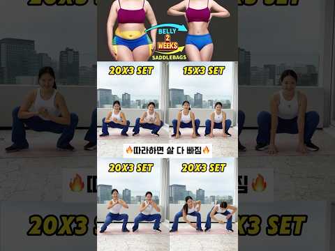 2주만 그대로 따라해보세요..살이 놀랍게 빠집니다 #흥둥이 #workout