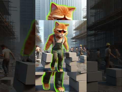 THE CAT left his wife and went to work💸💸💸 #cat #meaw #miaw #cartoon #meaow #animation #poorcat #cute