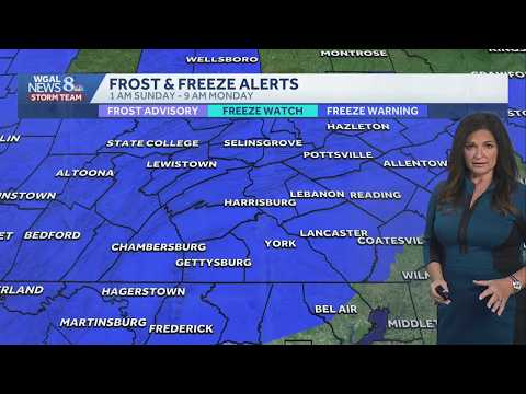 Gusty, Chilly <strong>Day</strong>; Impact Tonight: Freeze Warnings From 1 AM to 9 AM <strong>Sunday</strong> For South-Central PA