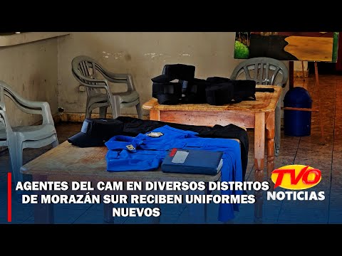 Agentes del CAM en diversos distritos de Morazán Sur, reciben uniformes nuevos.