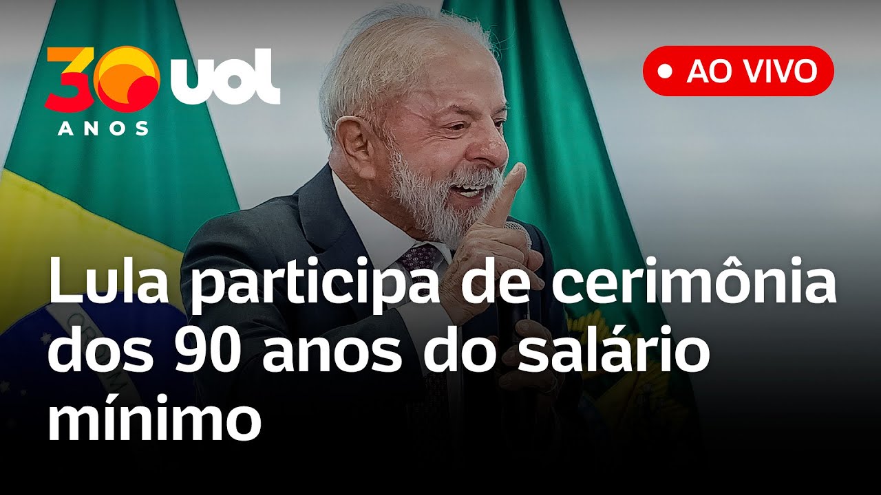Lula fala ao vivo e participa de cerimônia dos 90 anos de criação do salário mínimo; assista